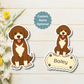 Custom Bernedoodle Dog Magnet - Brown and White | Personalized with Pet Name