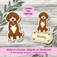 Personalized Bernedoodle Dog Sticker - Brown and White