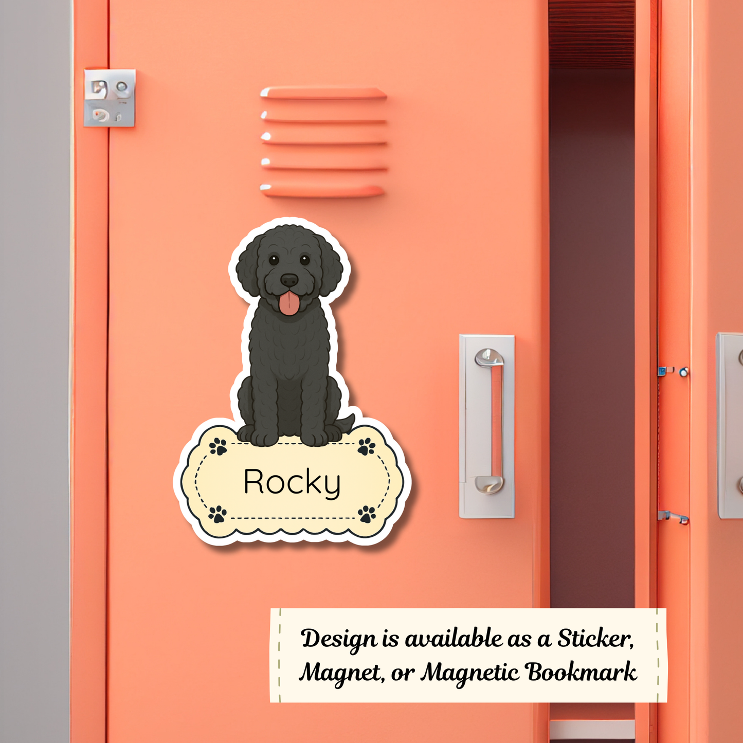 Custom Bernedoodle Dog Magnet / Bookmark - Black