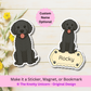 Custom Bernedoodle Dog Magnet / Bookmark - Black