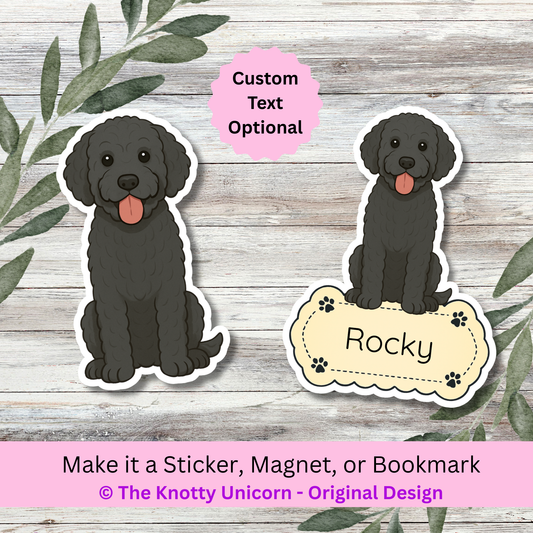 Personalized Bernedoodle Dog Sticker - Black