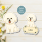 Custom Bichon Frise Dog Magnet - Long Haired White | Personalized with Pet Name