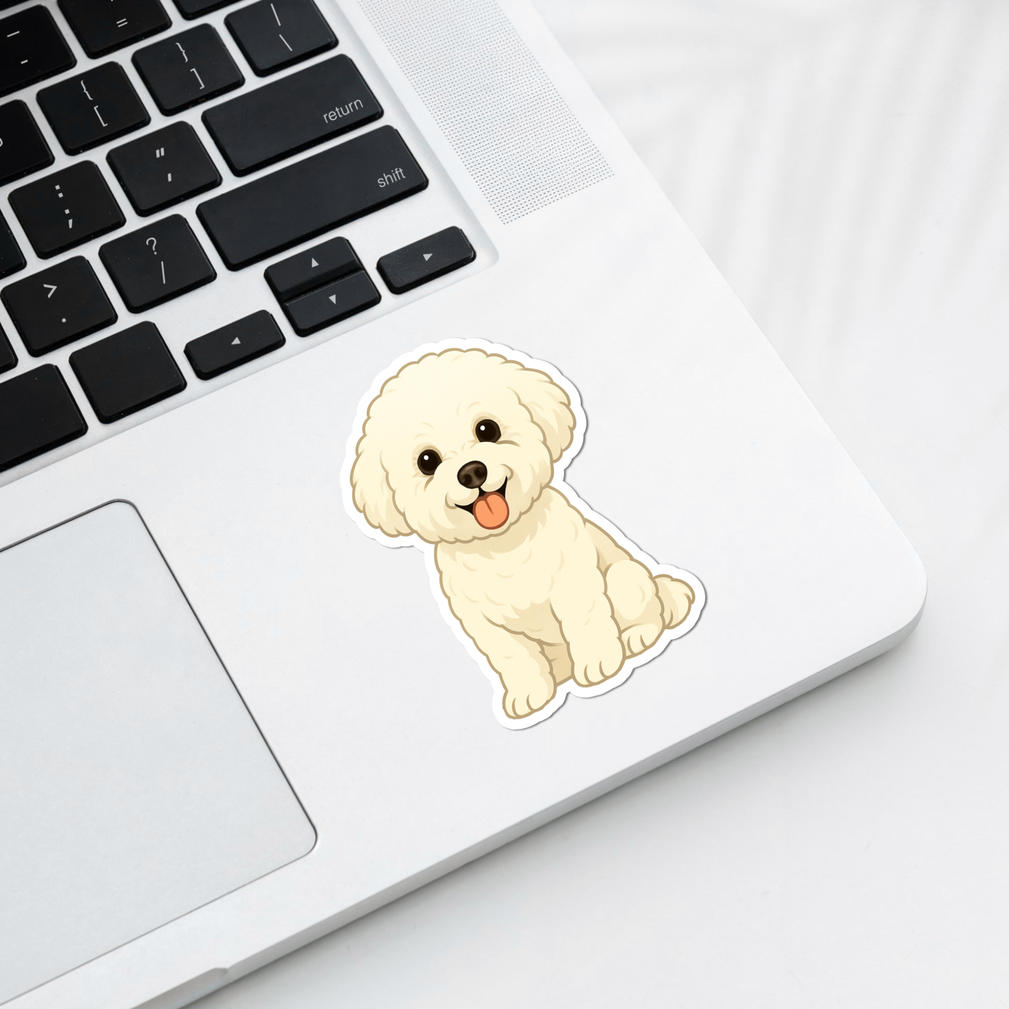 Custom Bichon Frise Dog Sticker - White | Personalized with Name