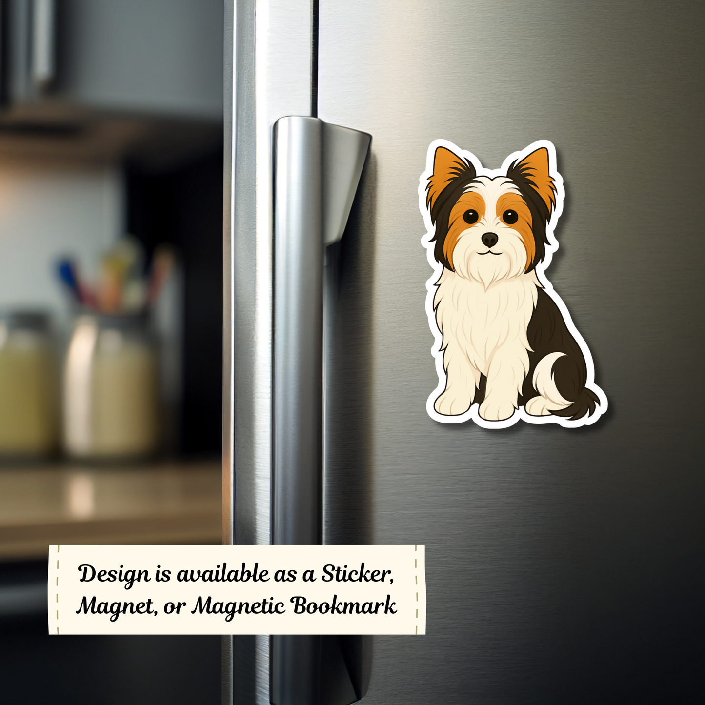 Personalized Biewer Terrier Dog Sticker - Tri-Color