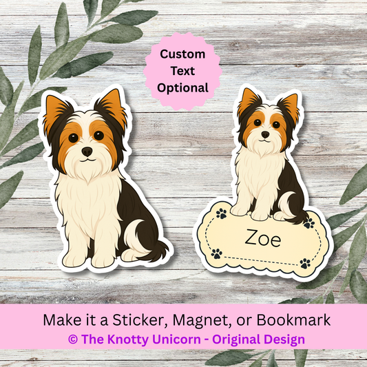 Personalized Biewer Terrier Dog Sticker - Tri-Color