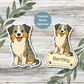 Custom Border Collie Dog Sticker - Blue Merle | Personalized with Name