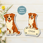 Custom Border Collie Dog Magnet - Red and White | Personalized with Pet Name