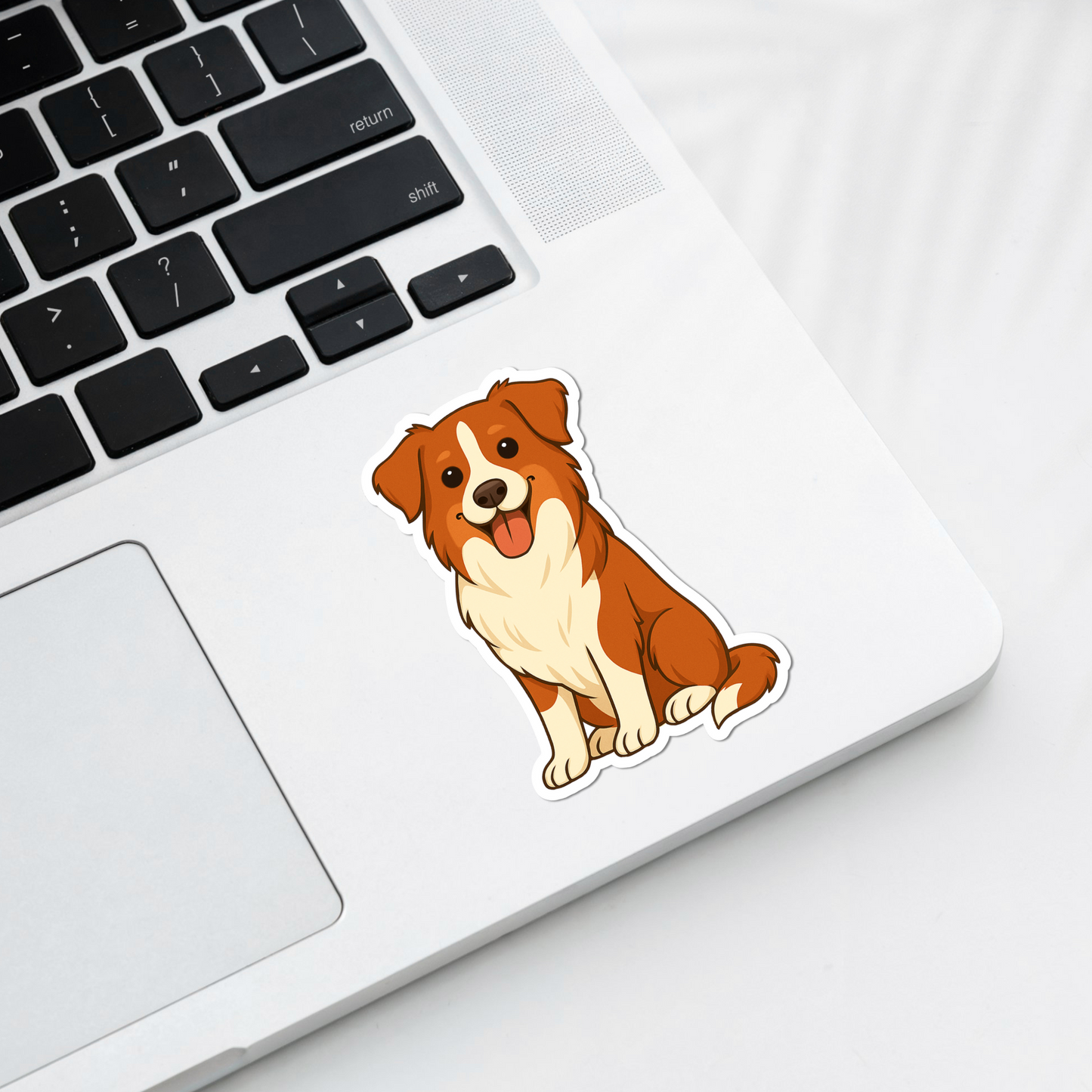 Custom Border Collie Dog Magnet - Red and White | Personalized with Pet Name