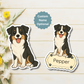 Custom Border Collie Dog Magnet - Tri-color | Personalized with Pet Name
