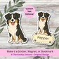 Personalized Border Collie Dog Sticker - Tri-color
