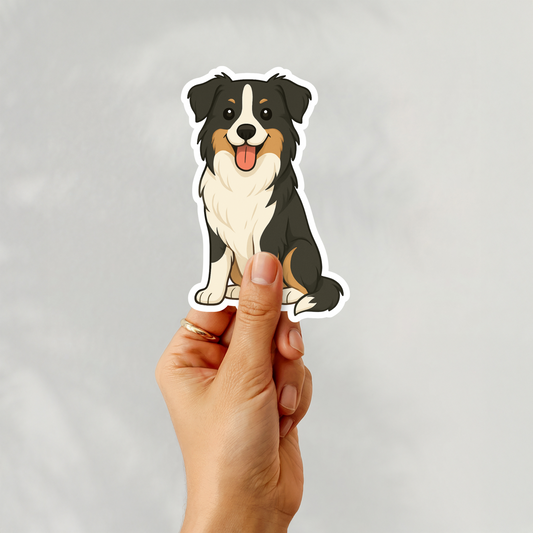 Custom Border Collie Dog Magnet - Tri-color | Personalized with Pet Name