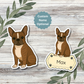 Custom Boston Terrier Dog Sticker - Brindle and White | Personalized with Name