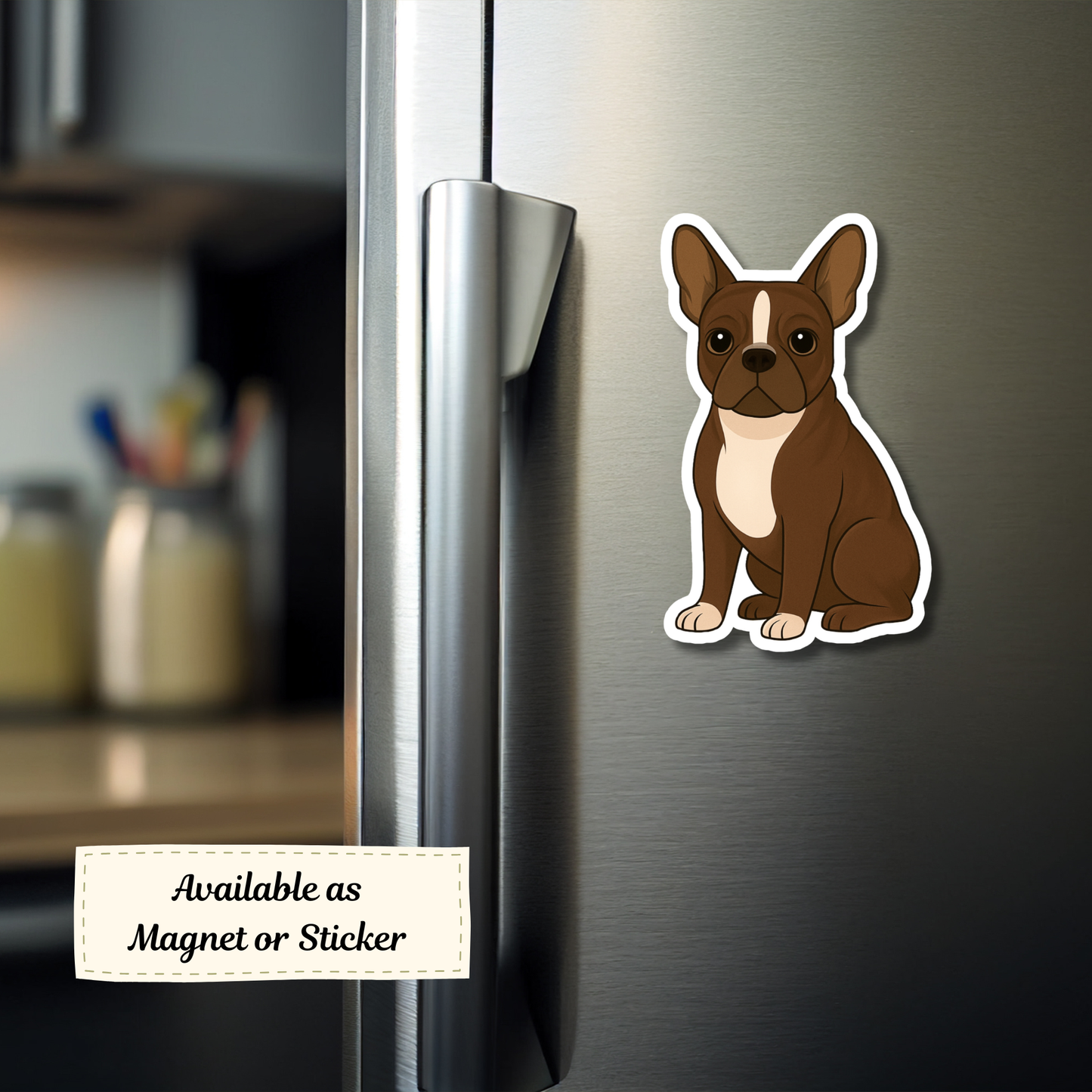 Custom Boston Terrier Dog Sticker - Seal and White | Personalized with Name