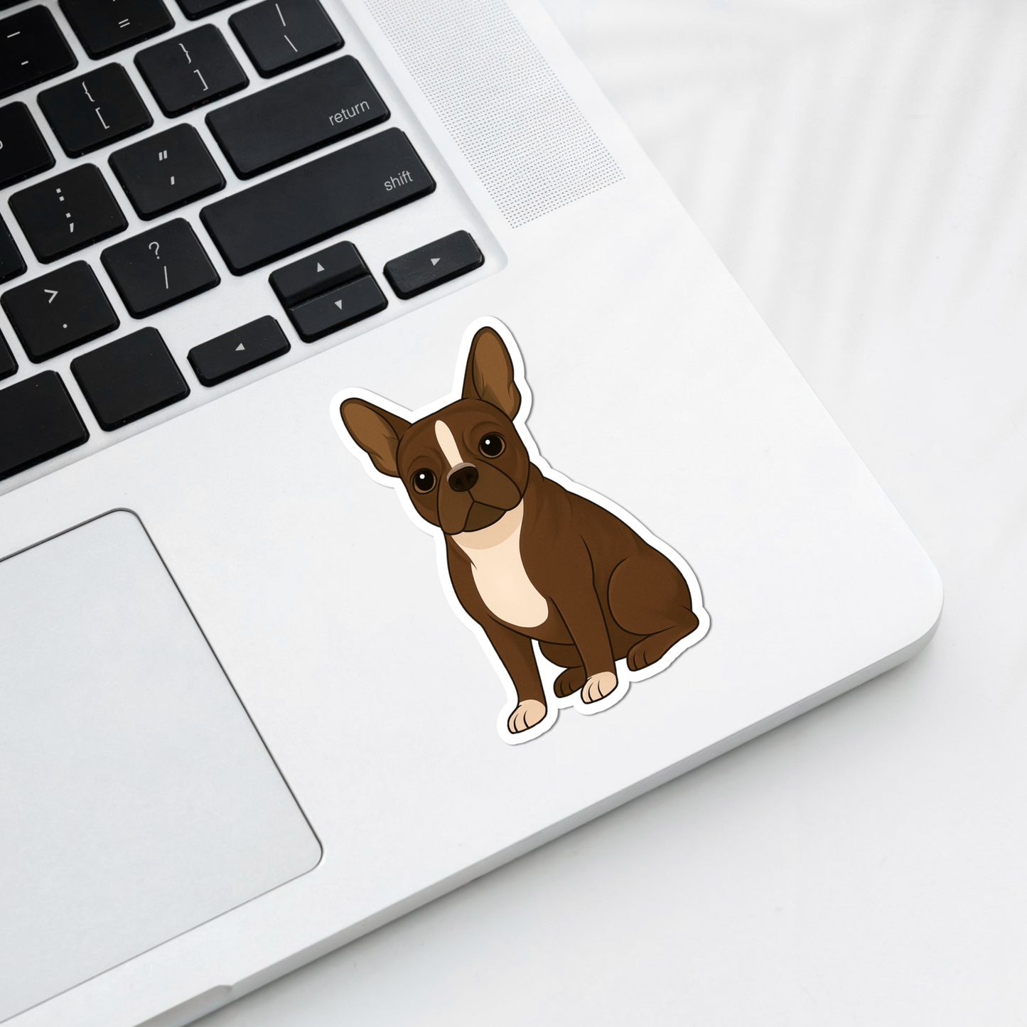 Custom Boston Terrier Dog Sticker - Seal and White | Personalized with Name