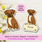 Custom Boxer Dog Magnet / Bookmark - Brindle