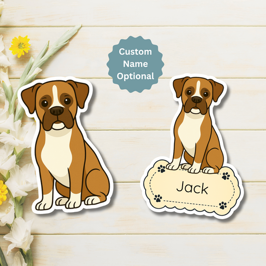 Custom Boxer Dog Magnet - Fawn | Personalized with Pet Name