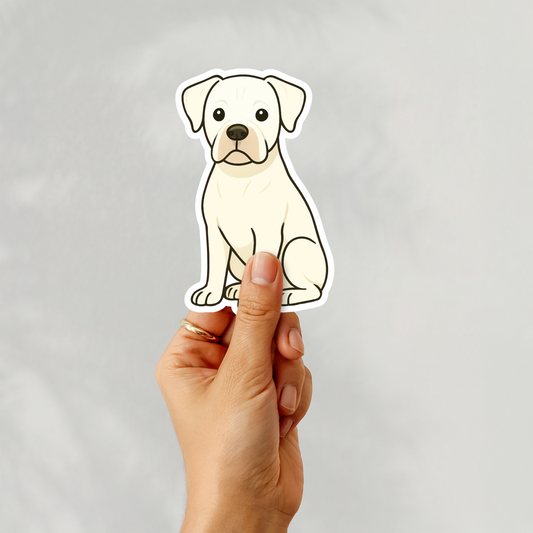 Custom Boxer Dog Magnet - White | Personalized with Pet Name