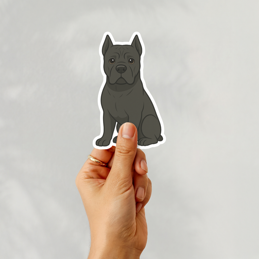 Autocollant personnalisé pour chien Cane Corso - Noir | Personnalisable avec nom