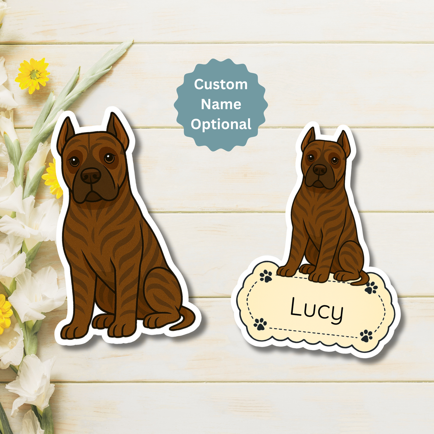 Custom Cane Corso Dog Magnet - Brindle | Personalized with Pet Name