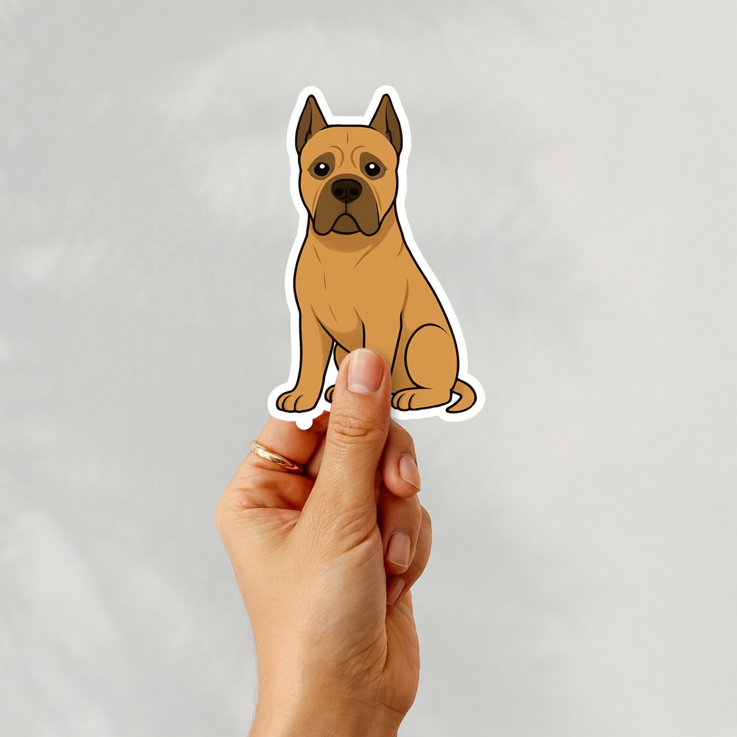 Custom Cane Corso Dog Sticker - Fawn | Personalized with Name