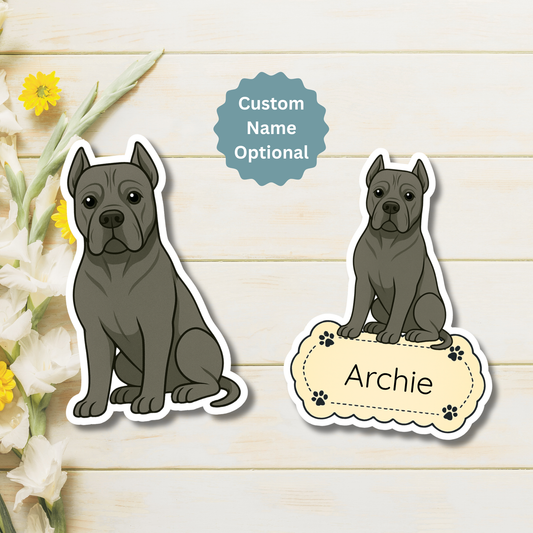 Custom Cane Corso Dog Magnet - Gray | Personalized with Pet Name