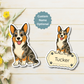 Custom Cardigan Welsh Corgi Dog Magnet - Blue Merle  | Personalized with Pet Name
