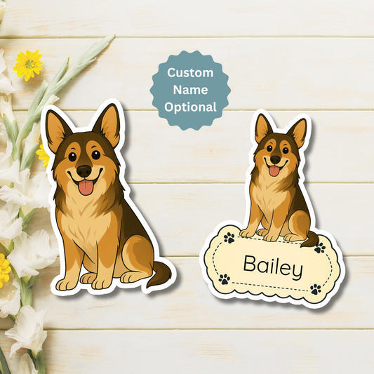 Custom Cardigan Welsh Corgi Dog Magnet - Sable and White | Personalized with Pet Name