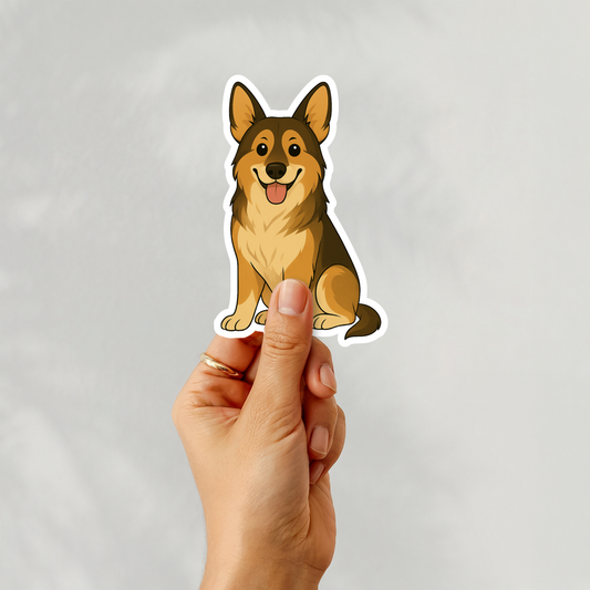 Autocollant personnalisé pour chien Welsh Corgi Cardigan - Sable et blanc | Personnalisable avec votre nom