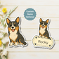 Custom Cardigan Welsh Corgi Dog Magnet - Tri-colored | Personalized with Pet Name