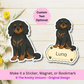 Custom Cavalier King Charles Dog Magnet / Bookmark - Black and Tan