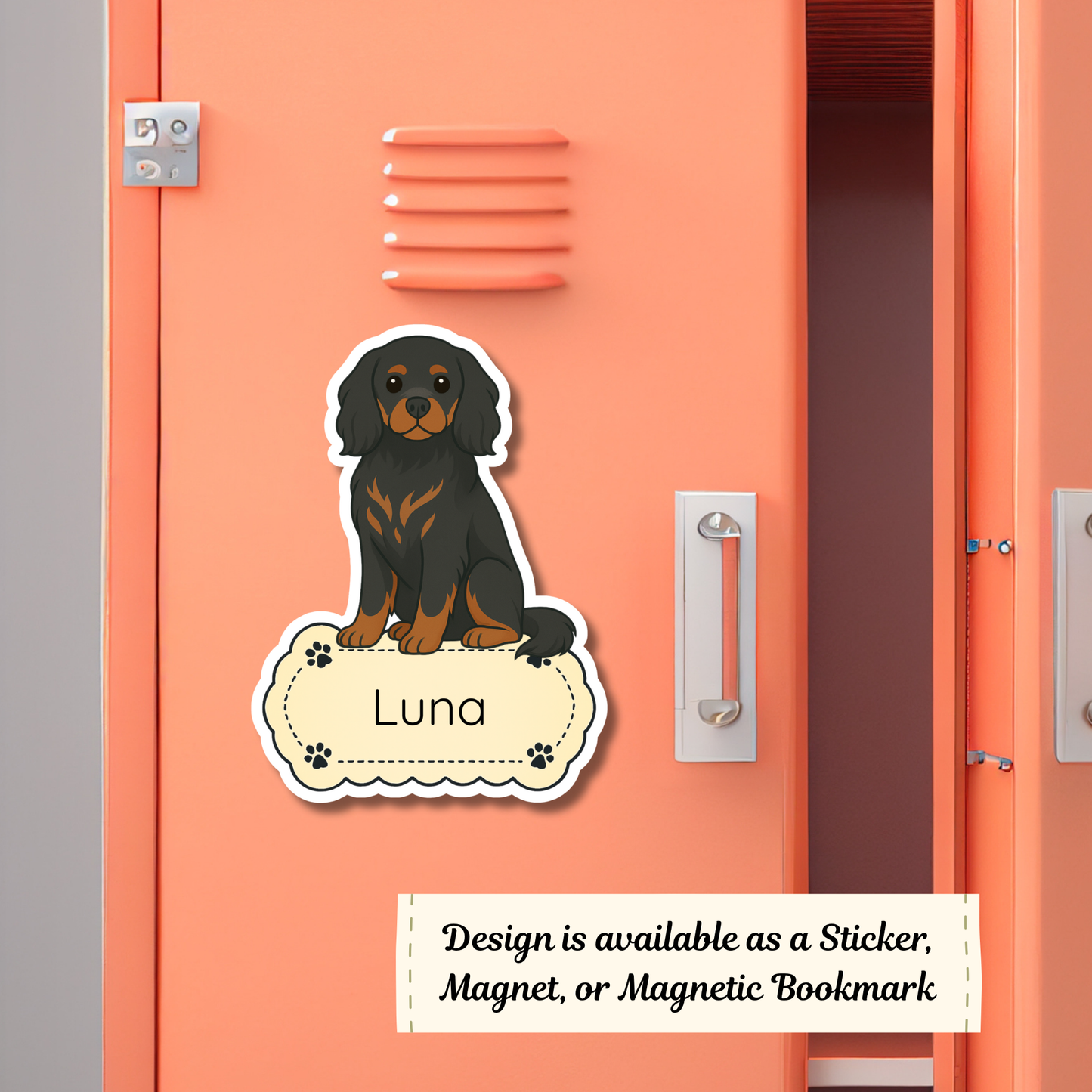 Custom Cavalier King Charles Dog Magnet / Bookmark - Black and Tan