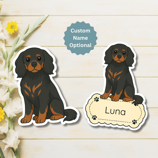 Custom Cavalier King Charles Dog Magnet - Black and Tan | Personalized with Pet Name | Cute Fridge Decor Gift