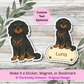 Personalized Cavalier King Charles Dog Sticker - Black and Tan