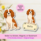Custom Cavalier King Charles Dog Magnet / Bookmark -  Blenheim