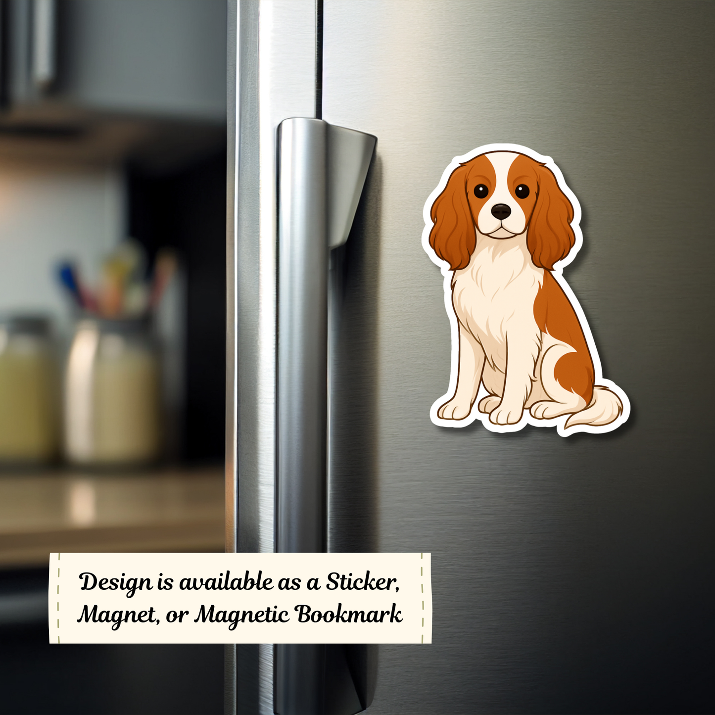 Custom Cavalier King Charles Dog Magnet / Bookmark -  Blenheim