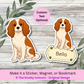 Autocollant personnalisé Cavalier King Charles - Blenheim | Personnalisable avec votre nom