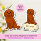 Custom Cavalier King Charles Dog Magnet / Bookmark - Ruby