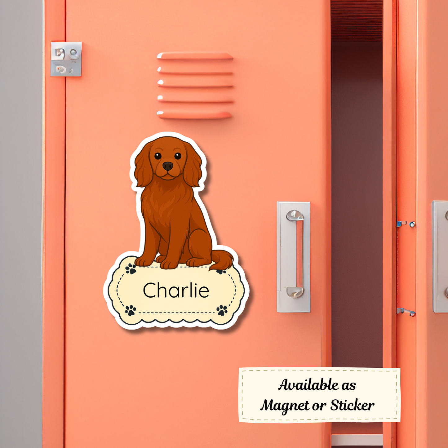 Custom Cavalier King Charles Dog Magnet - Ruby | Personalized with Pet Name