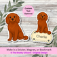 Personalized Cavalier King Charles Dog Sticker - Ruby