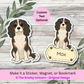 Personalized Cavalier King Charles Dog Sticker - Tri-color