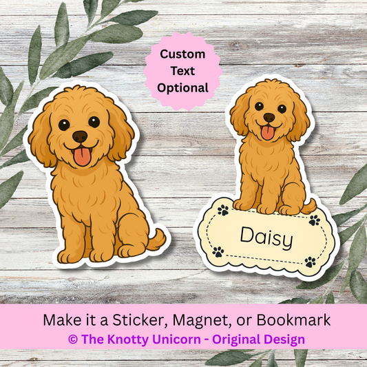 Personalized Cavapoo Dog Sticker - Apricot