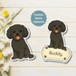 Aimant personnalisé pour chien Cavapoo - Noir | Personnalisable avec le nom de l'animal