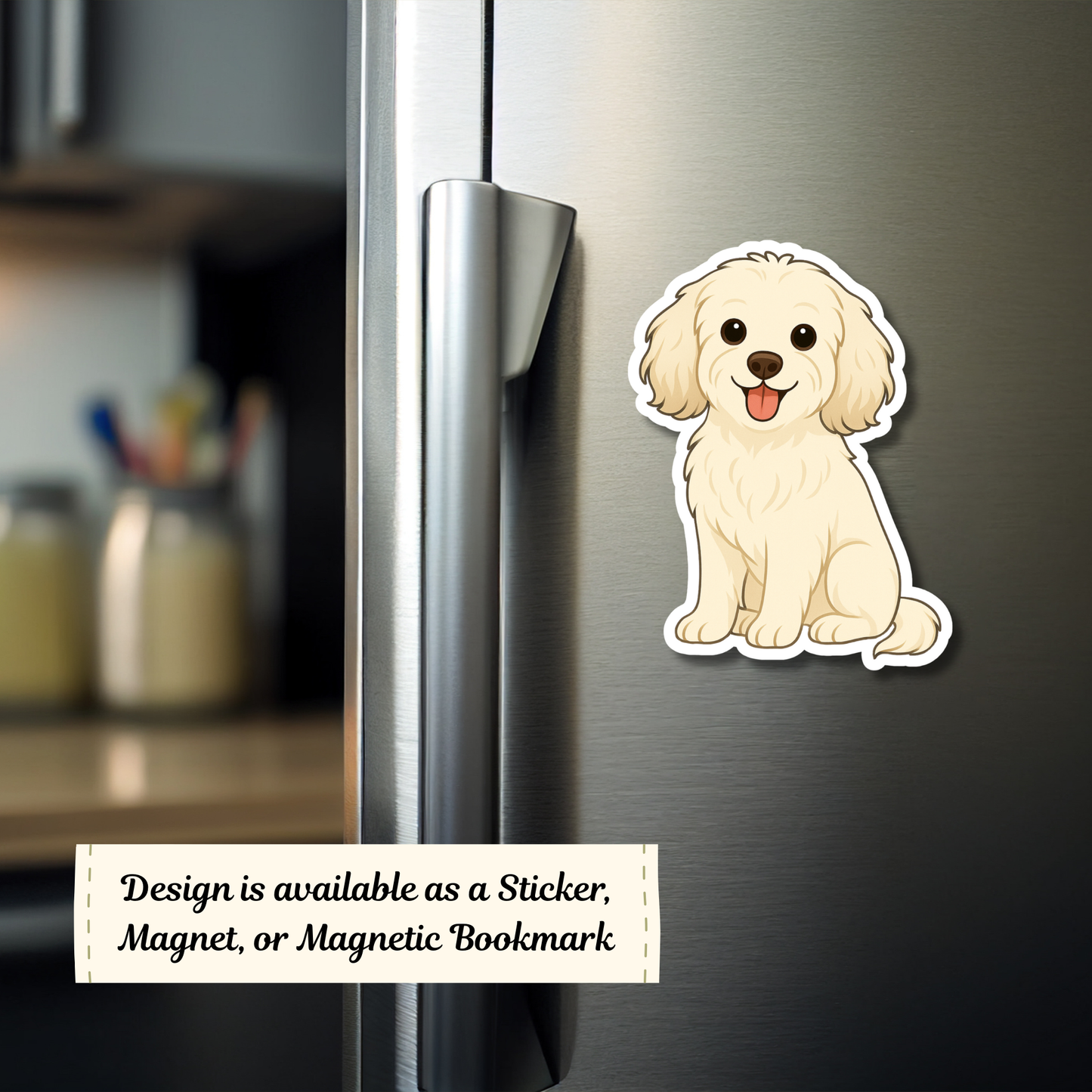 Custom Cavapoo Dog Magnet / Bookmark - Cream