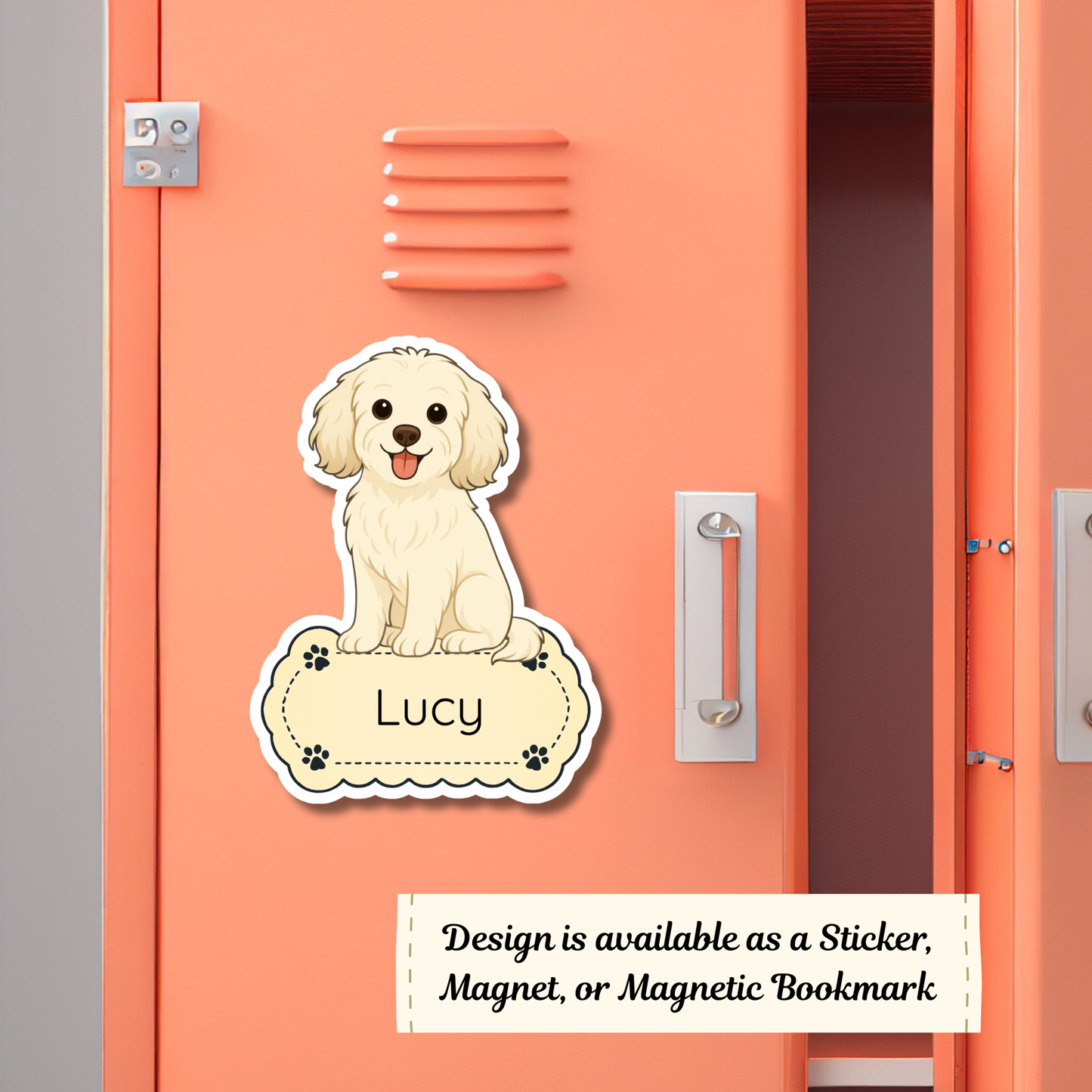 Custom Cavapoo Dog Magnet / Bookmark - Cream