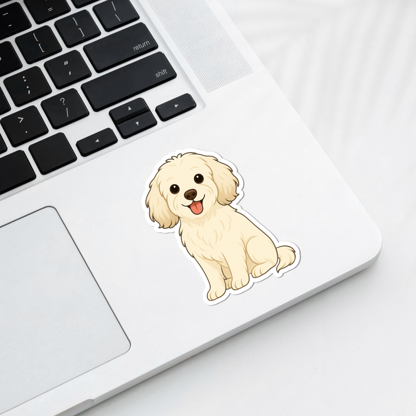Aimant personnalisé pour chien Cavapoo - Crème | Personnalisé avec le nom de l'animal