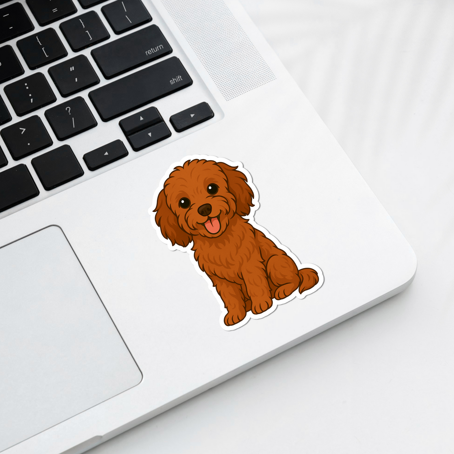 Custom Cavapoo Dog Sticker - Red | Personalized with Name