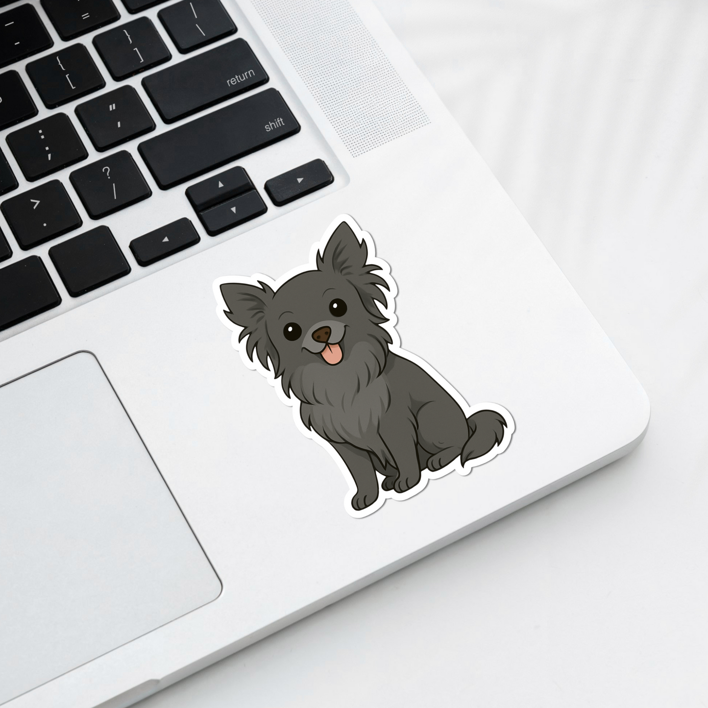Custom Chihuahua Dog Sticker - Long Haired Black | Personalized with Name