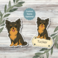 Custom Chihuahua Dog Sticker - Long Haired Black and Tan | Personalized with Name