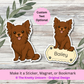 Personalized Long Haired Chihuahua Dog Sticker - Chocolate