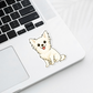Custom Chihuahua Dog Sticker - Long Haired White | Personalized with Name